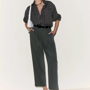 Reformation High-Rise Straight Leg Women's Pants in Dark Gray